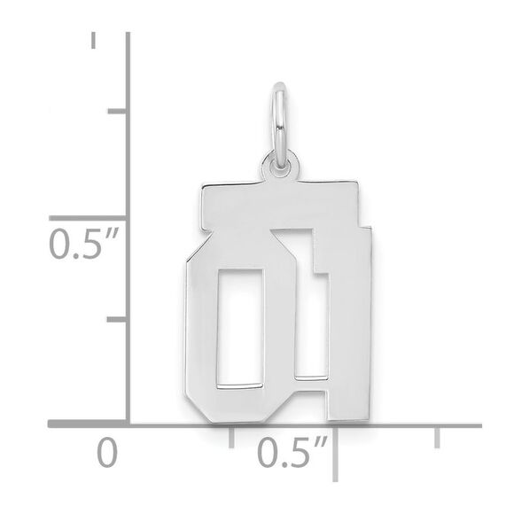 Sterling Silver, Athletic Collection, Small Polished Number 01 Pendant - Picture 4 of 5